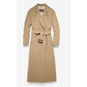 Cole Haan T10147 Women's Linen‎ Wrap Maxi Coat NWT